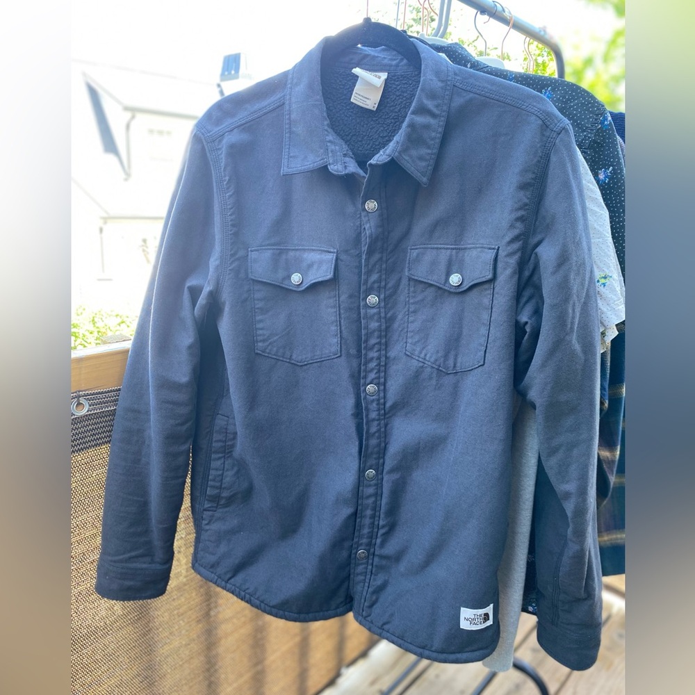 North Face, M, insulated snap button, grey, jacket